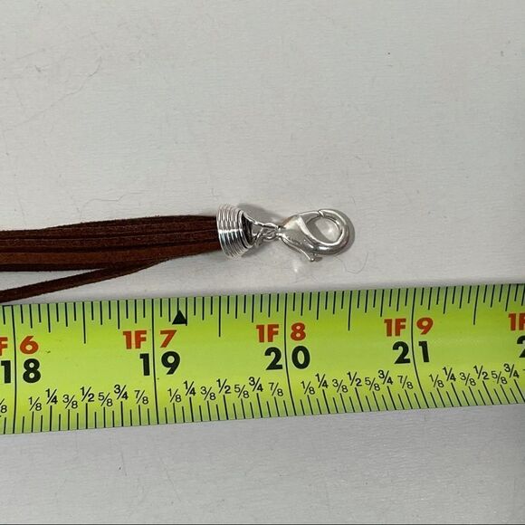 NWT Robert Lee Morris Soho Silver Brown Suede Necklace New with Tags Super Nice! - Picture 5 of 15
